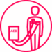 starter guide icon - attach aed- white circle starter guide icon - attach aed- white circle